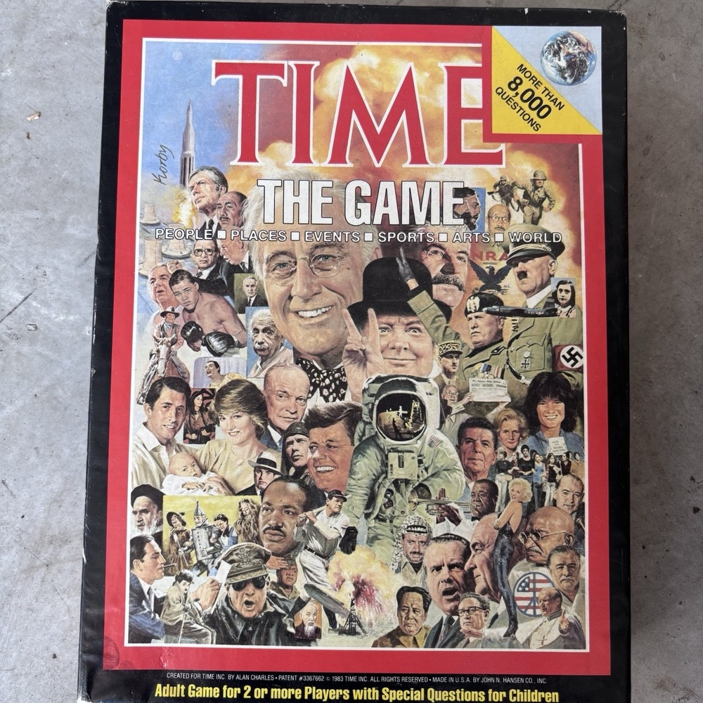 Vintage 1983 Time The Game Time Magazine 8000+ Trivia Questions Board‎ Game